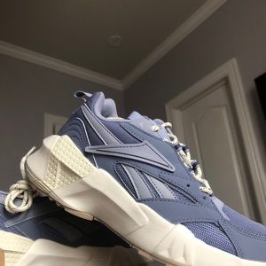 Reebok blue tennis shoes.